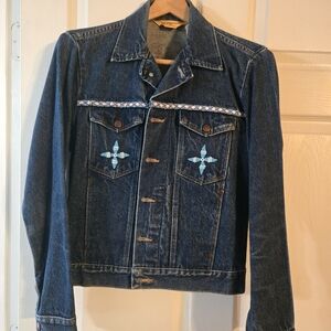 Jean Jacket Rustler Handbeaded S Denim Vintage Western